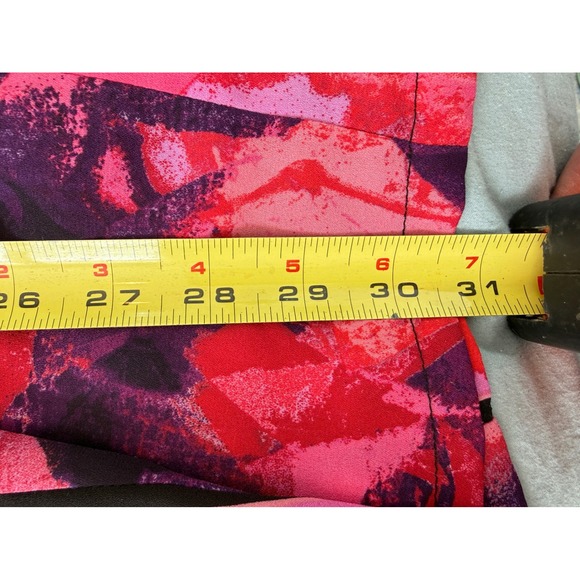 Bob Mackie Wearable Art Pink Red Purple Abstract Floral Open Front Cardigan XL - Picture 5 of 5